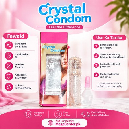 Crystal Reusable Condoms In Pakistan | Best Premium Silicone Sleeves for Men