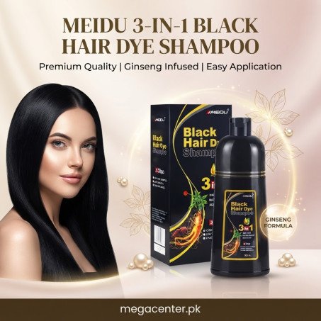 Meidu Black Hair Dye Shampoo 3 In 1 In Pakistan – Natural Grey Coverage
