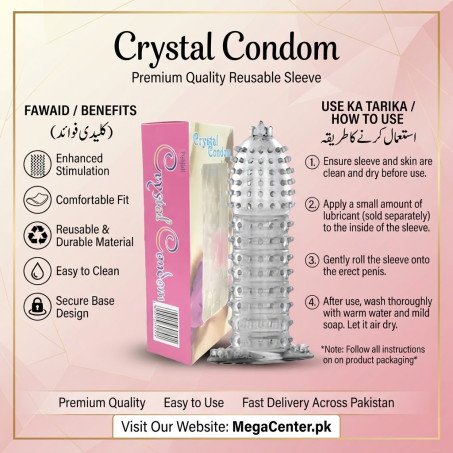 Crystal Washable Condom In Pakistan | Best Reusable Silicone Sleeve for Men